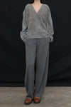 Mutedance 24 Autumn and Winter Flower Dye V-Neck Top Series MD-MD24FW58-GRAY MD24FW58 MD24FW59
